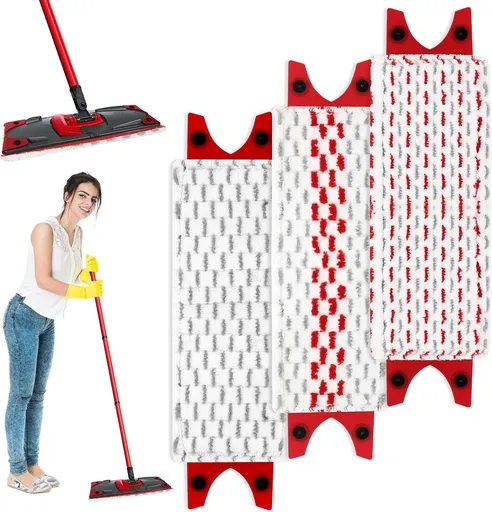 pack - microfiber cloths - Suitable for Vileda Ultramax Flatmop Replacement - For hard floors - mop head replacement - replacement microfiber mop heads - Machine washable - Reusable pad replacement - for deep cleaning - Stain removal