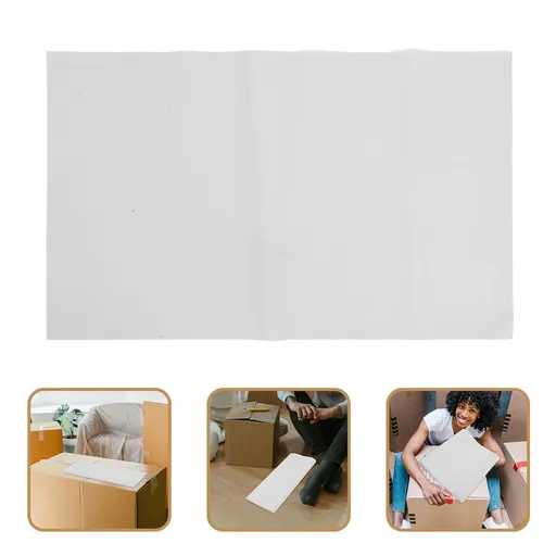 Smooth White Wrapping Paper Sheets for Secure Moving and Packaging of Fragile Kitchenware and Household Items