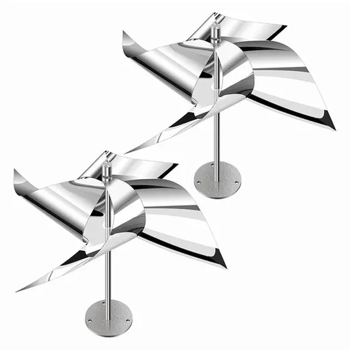 2 Pack Reflective Wind Powered Scare Devices, Weatherproof Reflective Deterrent for Outside,Protect Your Gardens