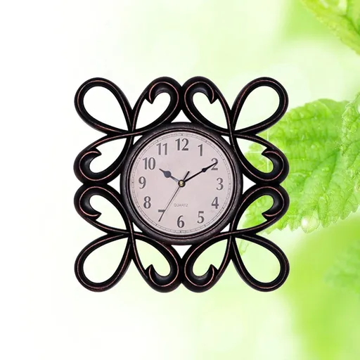 Wall Clock Vintage Style Silent 10 Inch Black Decorative Dial