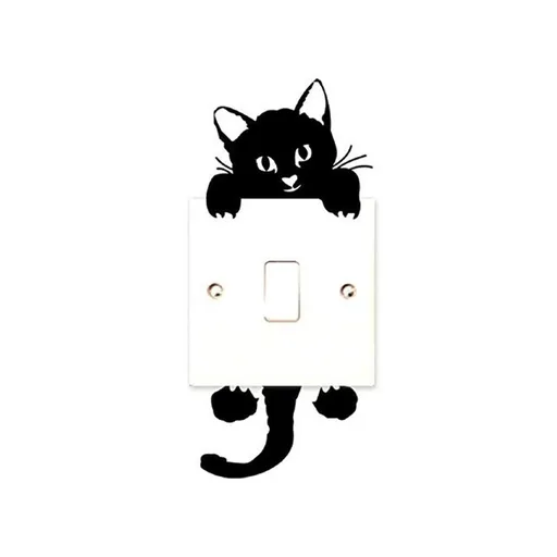 Cross border wall stickers can be removed for the switch in the living room and bedroom of the kitten