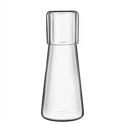 Bedside Water Carafe with Tumbler Glass Set,Clear Water Pitcher and Glass Cup Set(29 Oz Bottle+7oz Cup),Mouthwash Cup