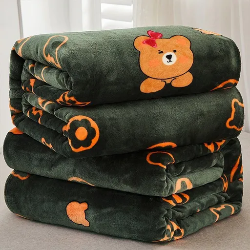 Flannel Blanket Polyester Geometric 120x200cm Meng Meng Bear 200*230cm about 1.6kg