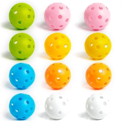 12 Pcs 42MM Plastic Golf Balls,26-Hole Indoor Outdoor Practice Ball,Practice Golf Balls for Backyard,Soft Children's Hole Ball Toy,Training Plastic Balls Airflow Hollow for Swing Practice (Multicolor)