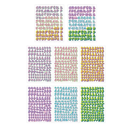 Colorful Alphanumeric Sticker Waterproof Adhesive PVC Letter Number Sticker For Journal Planner Notebook Scrapbooking