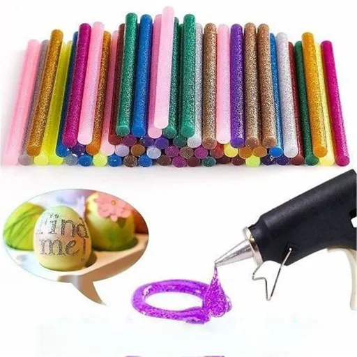 Diy Colored Hot Melt Glue Sticks 30Pcs Full Size Standard Adhesive Sticks, Odorless Fast-Heating Glitter Craft Refills