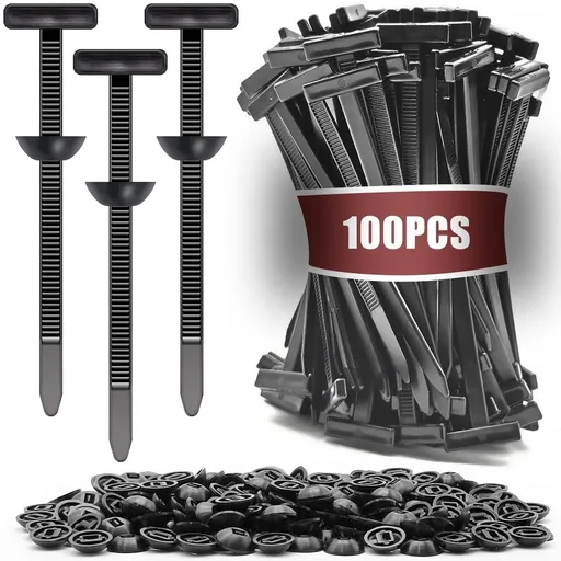 100/200 Pack Nylon Universal Cable Tie Buckle, Self-Locking Zip Ties with Double-Sided Buckle & Button for Car Repair & Wire Bundling