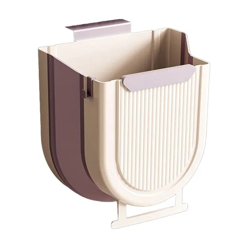Foldable Wall Mount Trash Can Plastic Space Saving Garbage Bin for Kitchen Cabin Bathroom