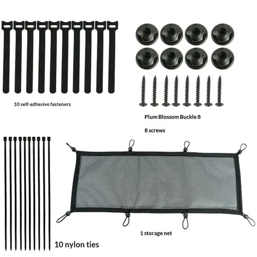 Under Desk Cable Management Net – Flexible Wire Organizer – Elastic Mesh Kit for Standing & Office Desks – Adhesive Positioning and Screw Lock Black