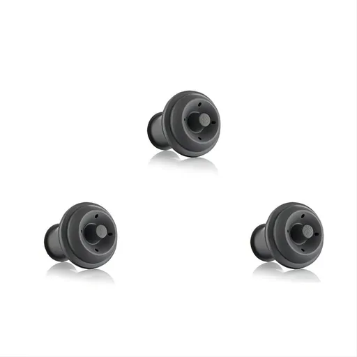 Vacuum Stoppers - Set of 3 - Gray - for Wine Bottles - Keep Wine Fresh for Up to a Week with Airtight Seal