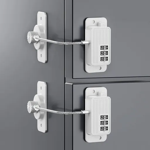Heavy Duty Combination Refrigerator Lock (2 Pack) - Cabinet Locks Baby Proofing, No Drilling Adhesive Fridge Locks, for Fridge, Cabinets, Drawers, Window and Child Safety Cabinet Lock（white）
