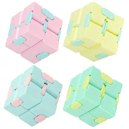 10-Pack Mini Infinity Cubes in Assorted Colors, Folding Fidget Toys for Stress Relief