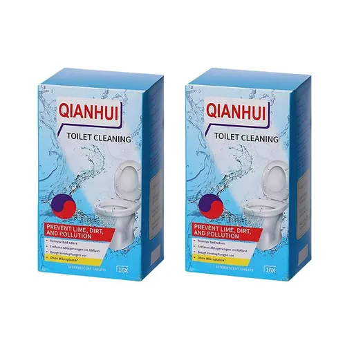 16/32pcs Effervescent Toilet Cleaning Tablets Descaling Deodorizing Odor Free - 2 boxes