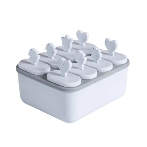 Popsicles Molds, 8 Piece Ice Mold, Reusable Easy Release Ice Cream Mold for kids, Homemade Popsicle Molds, DIY Popsicle Maker, BPA Free Gray
