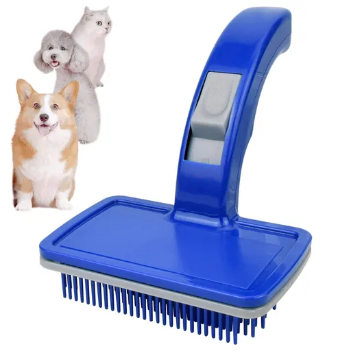 self-cleaning dog & cat slicker brush Pet Grooming and Detangling Brush Self-Cleaning Brush for Long and Short-Haired Dogs, Cats