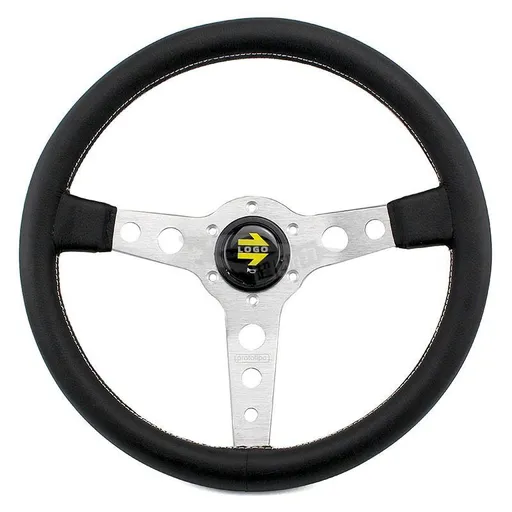 Universal Prototipo Steering Wheel, JDM Sports Steering Wheel, SIM Racing Steering Wheel, 35.56 cm Steering Wheel, Car Accessories Australia, 14 inch steering wheel, leather steering wheel, aftermarket steering wheel, universal steering wheel - Silve