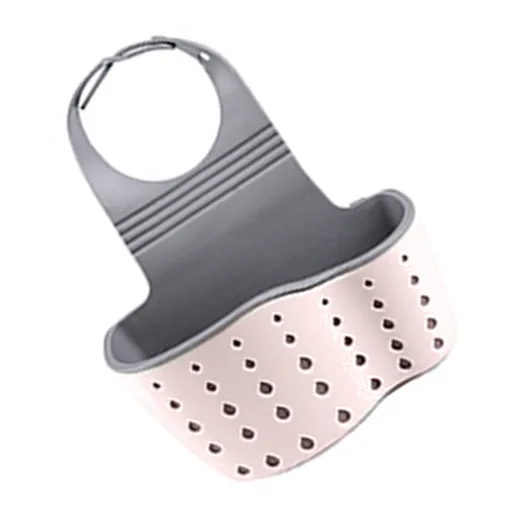 Kitchen Faucet Hanging Bag Sink Drainage Storage Hanging Basket Wall Storage Drainage Bags Pink