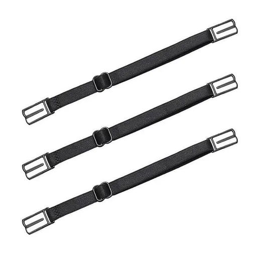 3Pcs Lady Nonslip Elastic Adjustable Band Bra Strap Holder Strap Racer Back Clip - Black