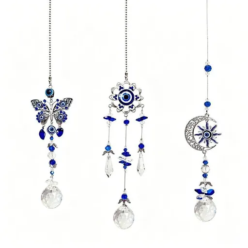 Blue Crystal Pendant Set