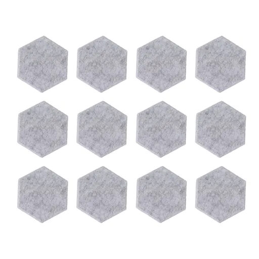 12PCS Hexagon Acoustic Panels High Density Sound Absorbing Panels Sound Proof Beveled Edge Wall Panels 14x12x7cm Light Gray