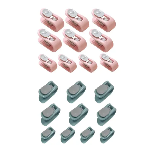 10/20pcs Quilt Retainer Cover Clips Invisible Needle-Free Thumb Buckle Bedding - Pink+Green-20PCS