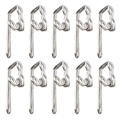 100pcs Metal Shower Curtain Hooks Pin-on Drapes Hooks Silver