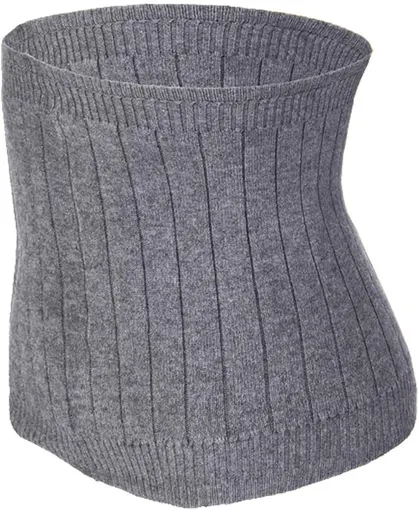 Cashmere heating belt - abdominal and back heating belt - knitted elastic belt - Bodywarmer made of very soft material - Prevents lower back pain - Stay warm in winter - Double-layer padding - Size L - Grey