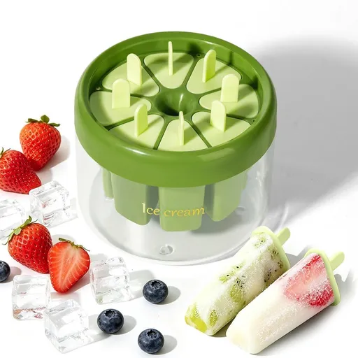 8 Pcs Ice Pop Molds with Sticks, Reusable PP Popsicle Molds for Homemade Ice Cream, Yogurt and Juice