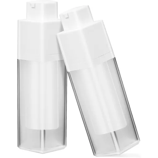 2pcs 30ml Airless Cosmetic Pump Bottle, Frosted White PP Build Lightweight for Travel and Home Use