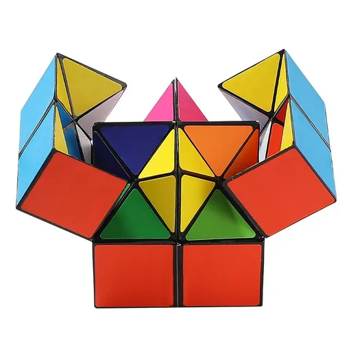 2 in 1 Combo Infinity Cube Toy Transforming Geometric Puzzle 3D Assembly Stress Anxiety Relief Magic Puzzle Cubes