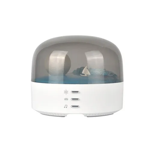Elegant Moon Sea and Snow Mountain LED Night Light Music Speaker Lamp USB Type-C Rechargeable, Brightness Adjustable, Ideal Bedroom Mood Light and Gift