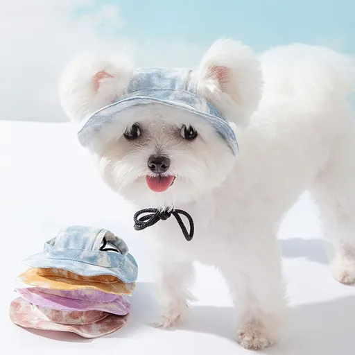 Dog Hat with Ear Holes Sunscreen Baseball Caps Hats Outdoor Bucket Hat Sun Protection Dog Bonnet for Small and Medium-Sized Dogs