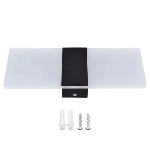 LED Wall Lamp 6W Acrylic Wall Light 360° Luminous High Brightness Preservative Up Down Lights for Bedroom Canteen 90‑265VBlack