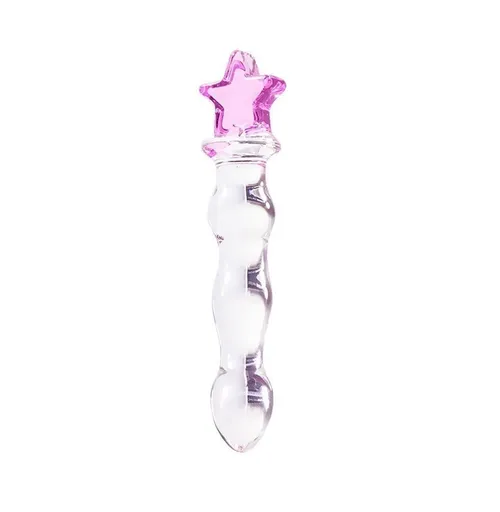 House Of Dasein Glass Dildo Sex Toy Women - Pink - Rainbow Wand