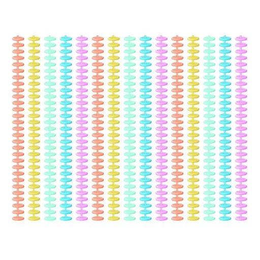 Multi-Color 30-Ring Spiral Binding Coils, 1/2-Inch Diameter, 50-Pack for DIY Binders and