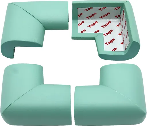Self-Adhesive Corner Protectors for Tables and Furniture, Soft Bumper Guards to Help Prevent Bumps, Scratches and Damage, Green