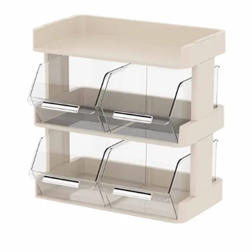 Tea Bag Organizer Office Bar Desktop Tea Bag Coffee Capsule Storage Rack Multilayer Countertop Organizer Cream White 3 Layer 30x17x29.5cm