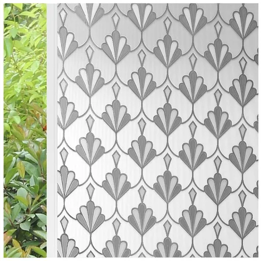 Glass Film Sun Blocking Window Decorative Glass Film for Home Kitchen Living Room, Removable & Reusable, 17.7 78.7 inches