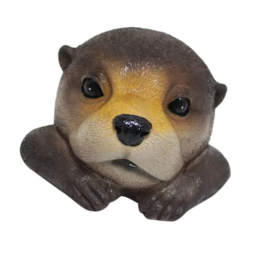 Floating Otter Decor Outdoor Pond Ornaments Waterproof Resin Realistic Decorative Floating Animal Head Garden Statue