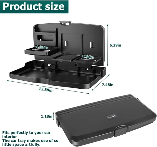 Car Tray Table, Multi Functional Portable Foldable Car Backseat Tray Desk, Car Computer Desk, Fits Most Vehicles