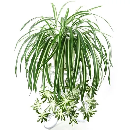 Artificial Chlorophytum Plant Wall Hanging, Green PVC, 65cm, Living Room Decoration, Fake Flower Simulation, Rattan Origin: China
