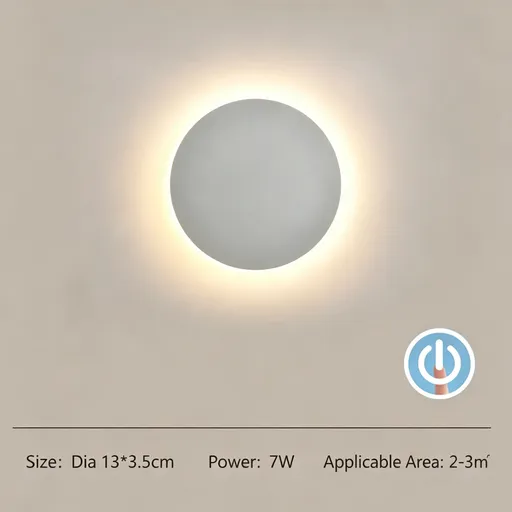 13CM White Touch Eclipse LED Wall Light Stepless Dimming