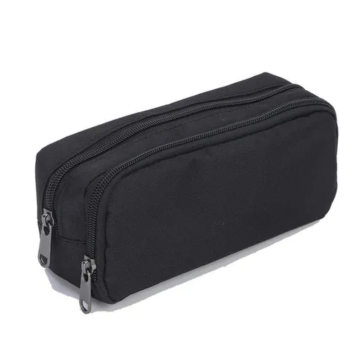 Large Capacity Pencil Case Double Layer for Primary School Students Creative Bag - Black