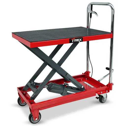 Scissor Lift Table Hydraulic Trolley 230kg Load Capacity Non-Skid Rubber Pad Adjustable Height 23cm to 71cm