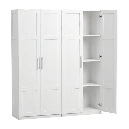 Artiss 2x Buffet Sideboard Cabinet Pantry Hutch Kitchen Storage Organiser White
