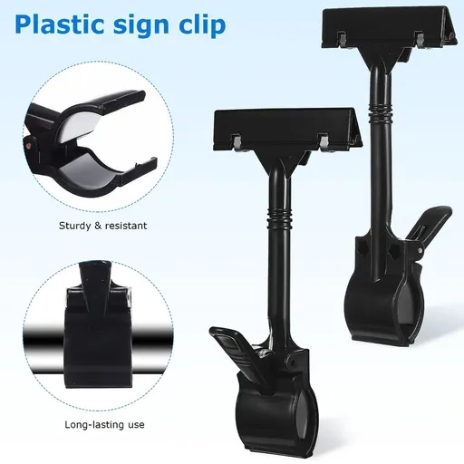 12-Pack Rotatable Price Card Clips Sign Holders Merchandise Label Organizers for Retail Shop Display