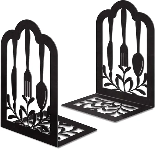 2 Pieces Bookends - bookends - Metal Book Stand - Book Holder - Shelf Organizer - Book Support - Bookshelf - Magazine Holder Book Support - Reading Tray - Magazine Rack - for library, office, school - Black