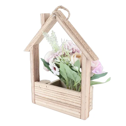 Hanging Basket Artificial Flowers Unique Wall Decorative Planter Flower Basket with Artificial Flowers for Home Living Room