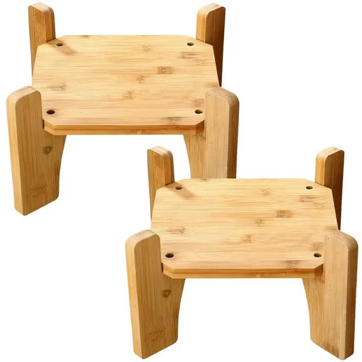 2PCS Wood Stand for Plants, Drink Dispenser Stand, 4 Legs Water Dispenser Stand, Plant Display Stand, Wood Display Risers