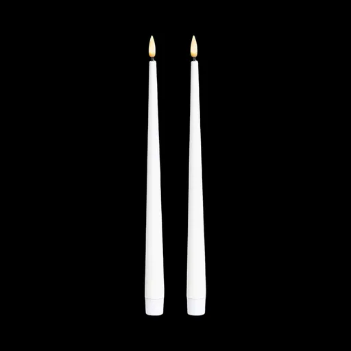 bulk 24 Led Tappered Dinner Candle White 24cm